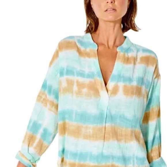 ☀️RIP CURL☀️ TIE DYE CLASSIC SURF SHIRT COVER UP - Picture 3 of 15